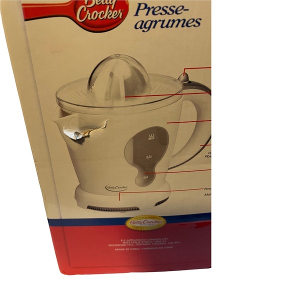 Betty Crocker Citrus Juicer Model BNC-465 Pre-Owned Original Box - Picture 5 of 6